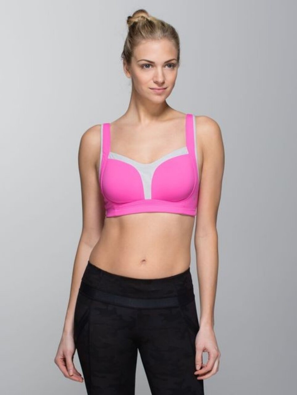 Lululemon Ta Ta Tamer II Pow Pink Light / Silver Spoon, Sz 36DD